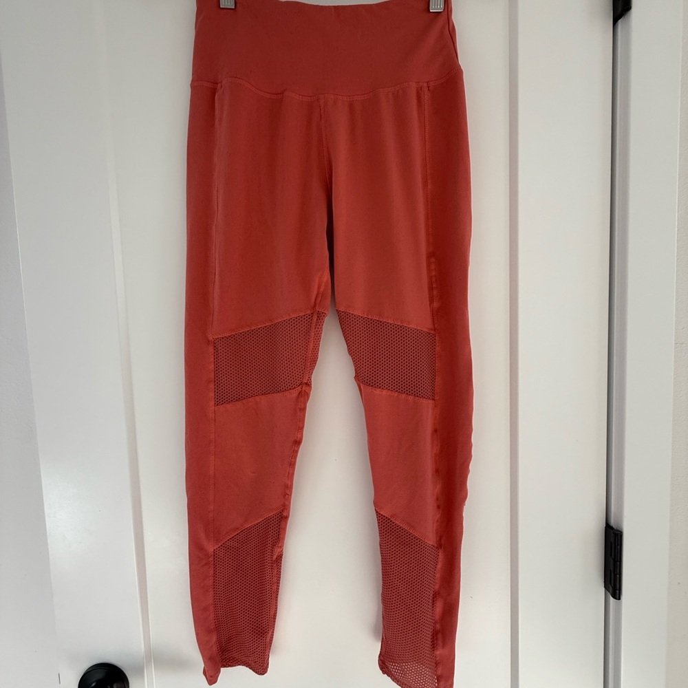 BCBGMaxAzria Orange Mesh Panel Leggings